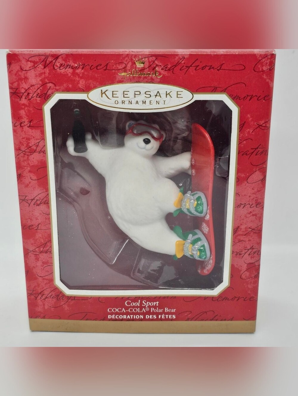 Hallmark Ornament Cool Sport Coca Cola Coke Polar Bear Snowboard 2001 Christmas